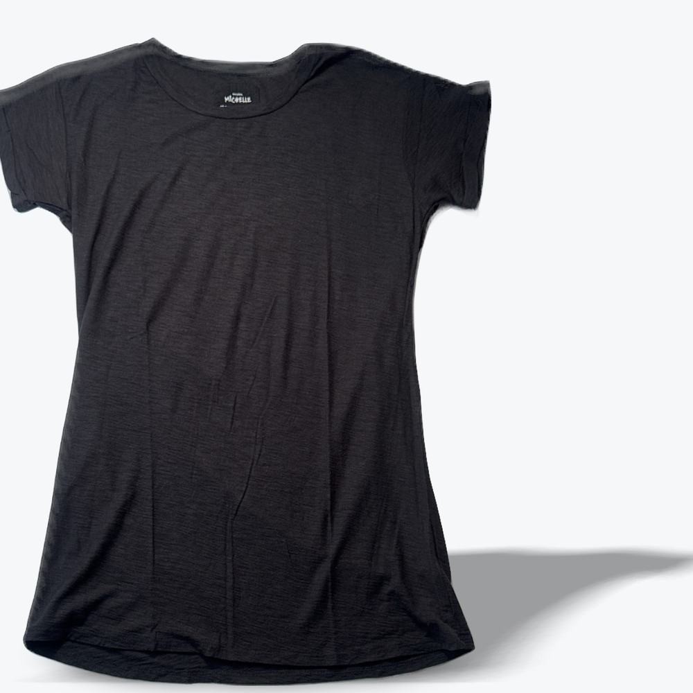 Natural Michelle Short Sleeve T Shirt Slub Cotton Modal Womens Small